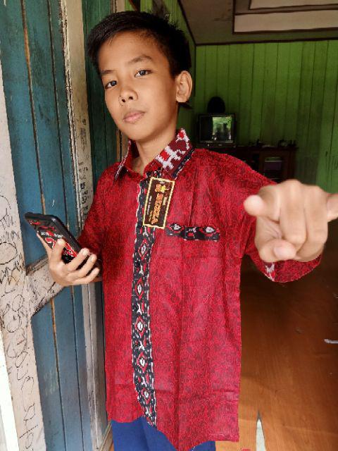 Ruzza Batik Anak Motif Mega Mendung Biru Dongket Seragam Bayi Sd Abg Remaja Tanggung