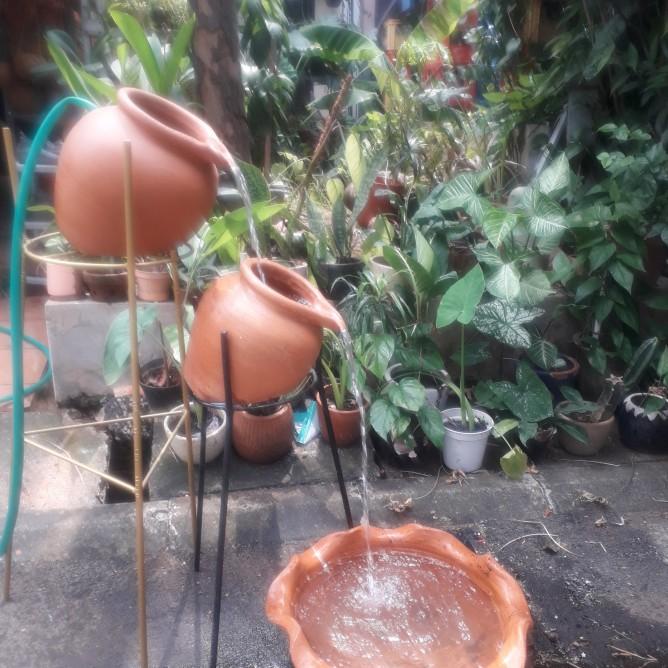 Pot Pancuran Air Tanah Liat Hiasan Kolam Ikan Terakota Air Mancur