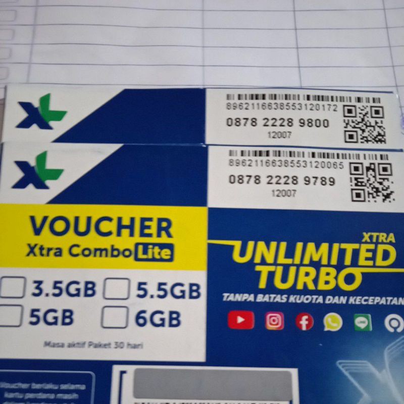 No Cantik XL Triple Tengah 2,Plus Kuota 3.5GB, 0878-222-89-800 & 0878-222-89-789