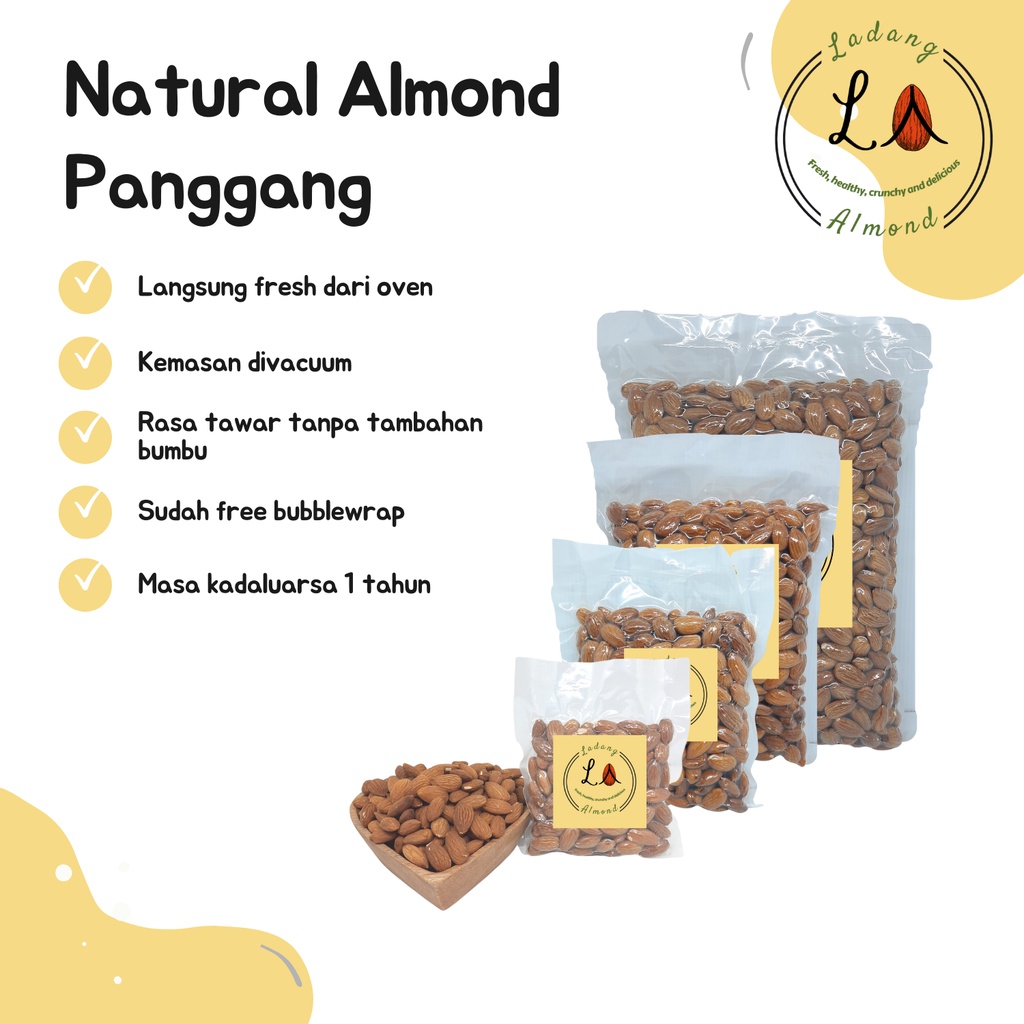 

Natural Almond Panggang 100g - 250g Blue Diamond