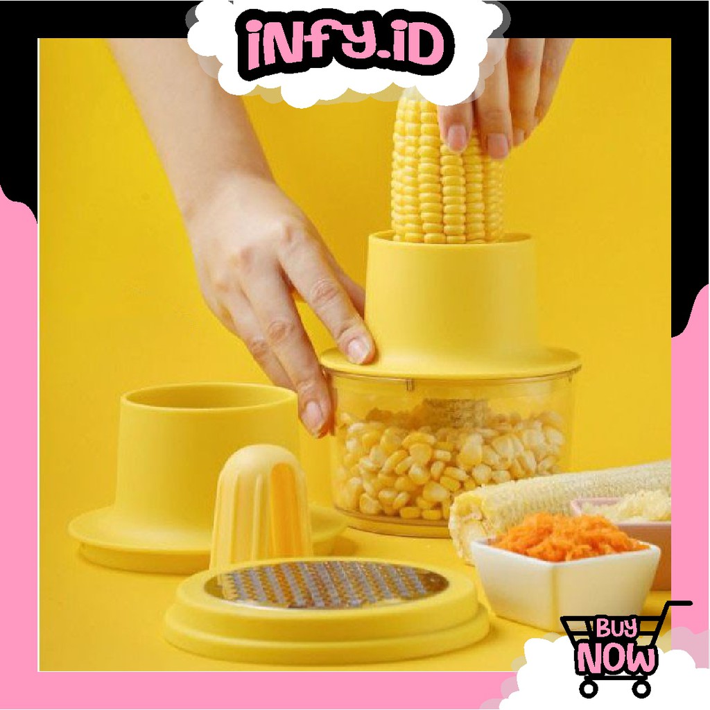 INFY - 2 in 1 Multi-Fungsi Parutan Jagung &amp; Parutan Jahe Corn Stripper Alat Pemarut Jagung R355