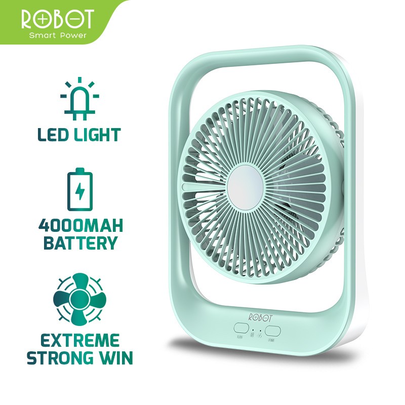 ROBOT RT-BF13 Kipas Portable Fan4000mAh 7inch Rotatable 300° Rechargeable Led Garansi Original Resmi