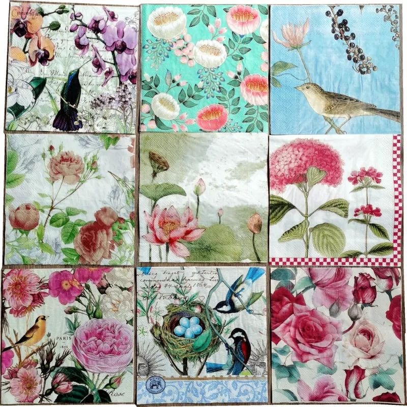 RANDOM 5 pcs Decoupage napkins / Tisu decoupage