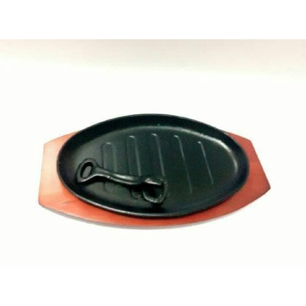 Steak Hot Plate Oval Garis Piring Steak