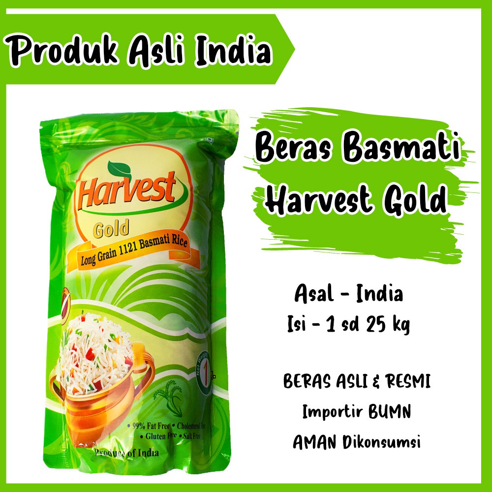 

Harvest Gold Beras Basmati Murah Beras Biryani Briyani Basmati Rice 1kg