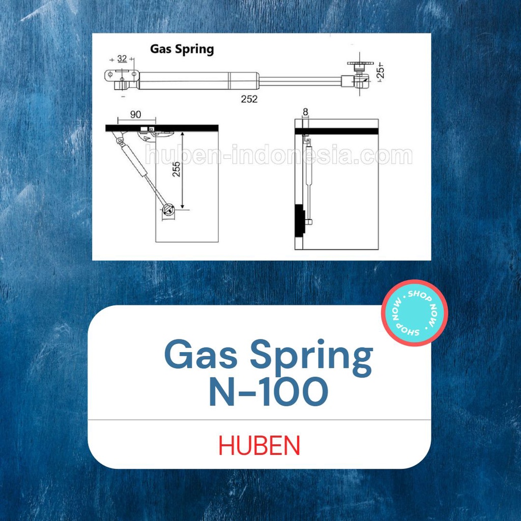 Gas Spring Lemari Hidrolik Jok Motor N-100 Huben