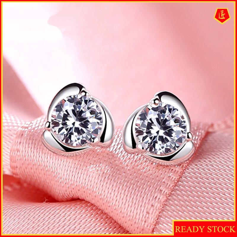 [Ready Stock]Silver Stud Earrings Temperament Personality