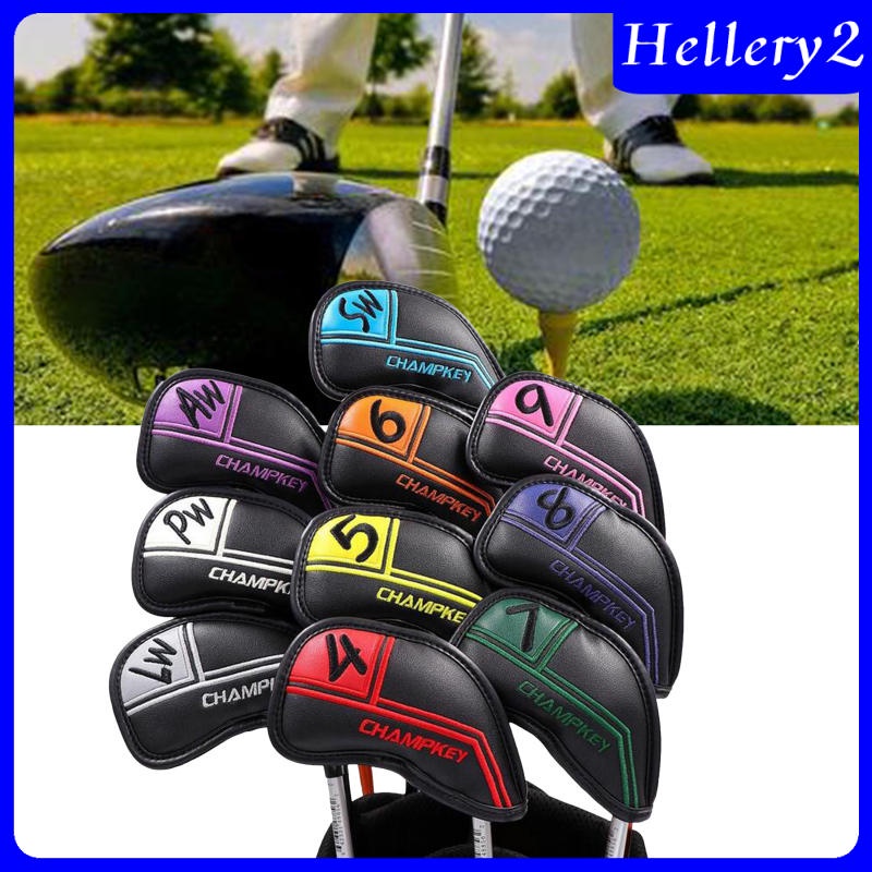 [HELLERY2] 10x Golf Iron Covers Headcovers Club Multicolor Waterproof Protector