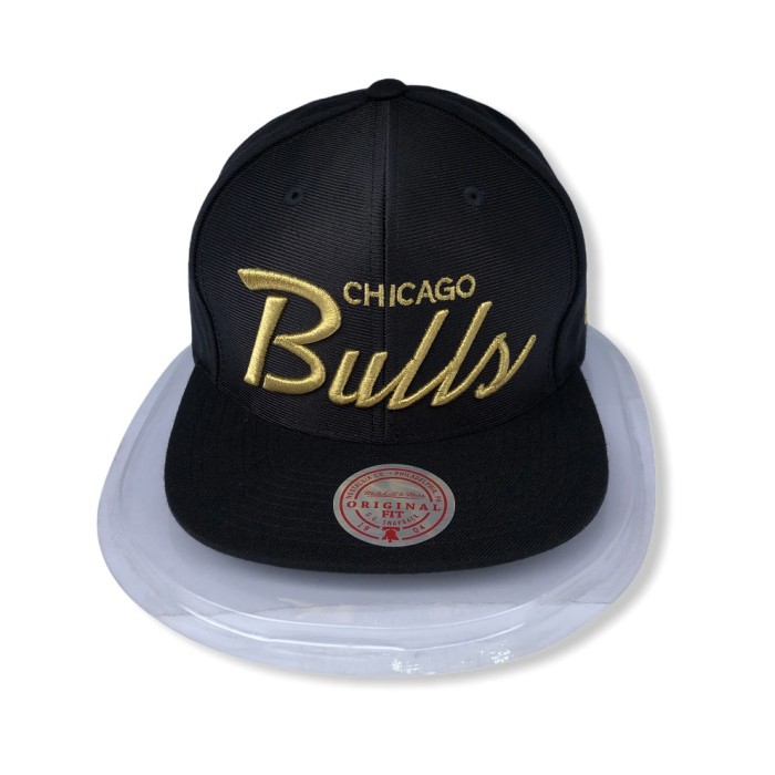 Produk Terbaru - Topi Mitchell And Ness Original Chicago Bulls Nba Gold Dazzle / Aksesoris Fashion