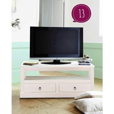 Meja TV Minimalis Modern Simple  White Aesthetic Sudah Dirakit 120 cm Up To TV 32 Inch (Non Rakitan 