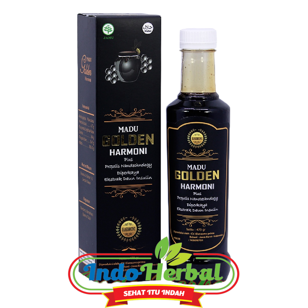 Madu Hitam Pahit plus Propolis Nano Golden Harmoni Original BPOM / POM