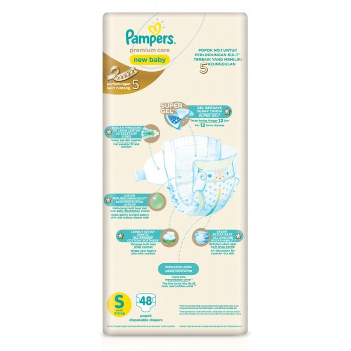 SALEEEE Pampers Premium Care  Tape S 48 (NB)