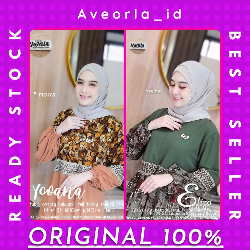 (( UPDATE STOCK )) ELIZA / YOOANA MAXY DRESS CERUTY BABYDOLL ORI BY UWAIS