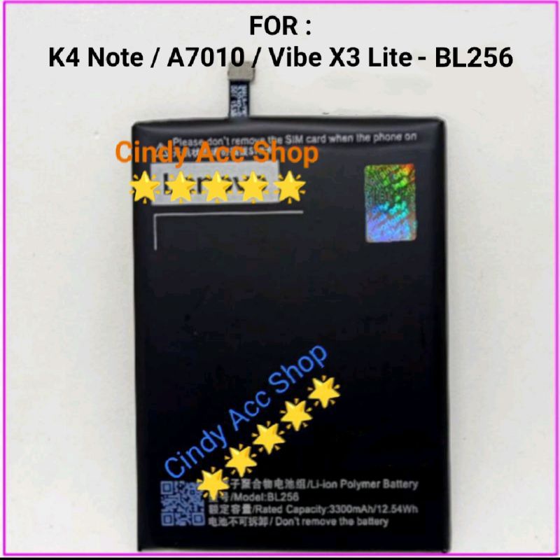 Baterai Lenovo K4 Note A7010 A7010A48 BL256 Original Batre Vibe X3 Lite Battery