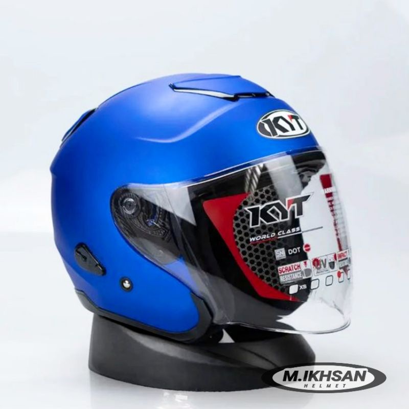 Jual Helm KYT Kyoto R Solid Blue Doff / Kyoto Blue Doff / Half Face