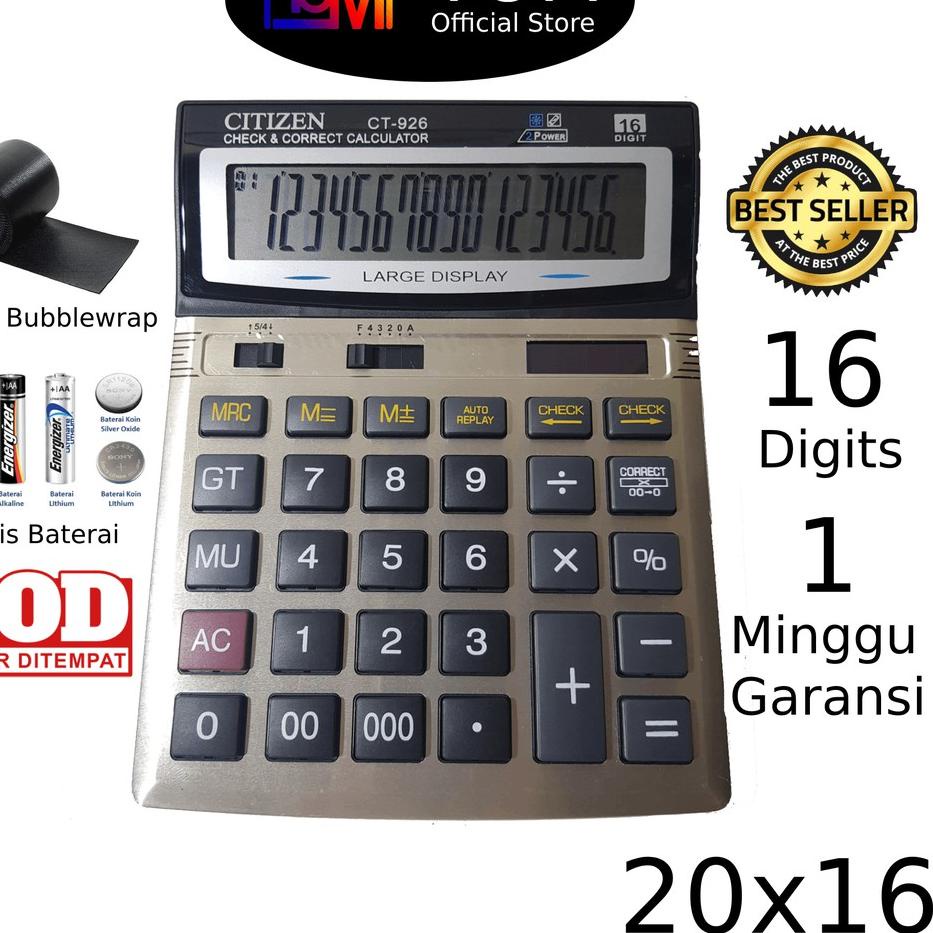 

Baru - Kalkulator Citizen BESAR CT 926 16 Digit - Kalkulator Dagang Warung Besar / Kalkulator GROSIR .,