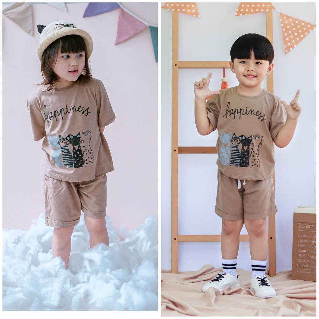 Baju Anak Setelan Cool Smilee Unisex Cowok/Cewek Kaos Original Super Premium Termurah