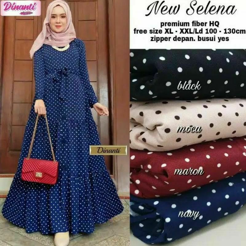 gamis polkadot Monalisa ori terbaru murah l gamis polkadot ceruty terbaru 2022