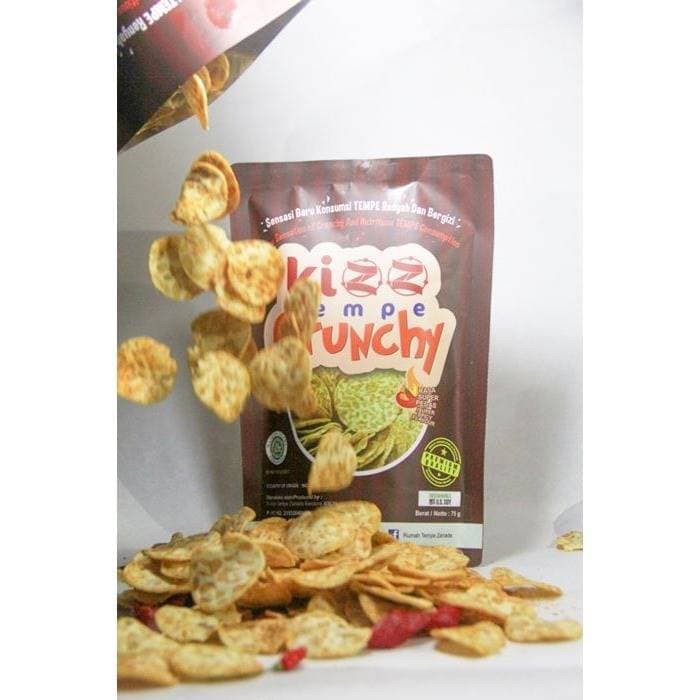 

E Kizz crunchy Tempe rasa super pedas ukuran besar 125 gr