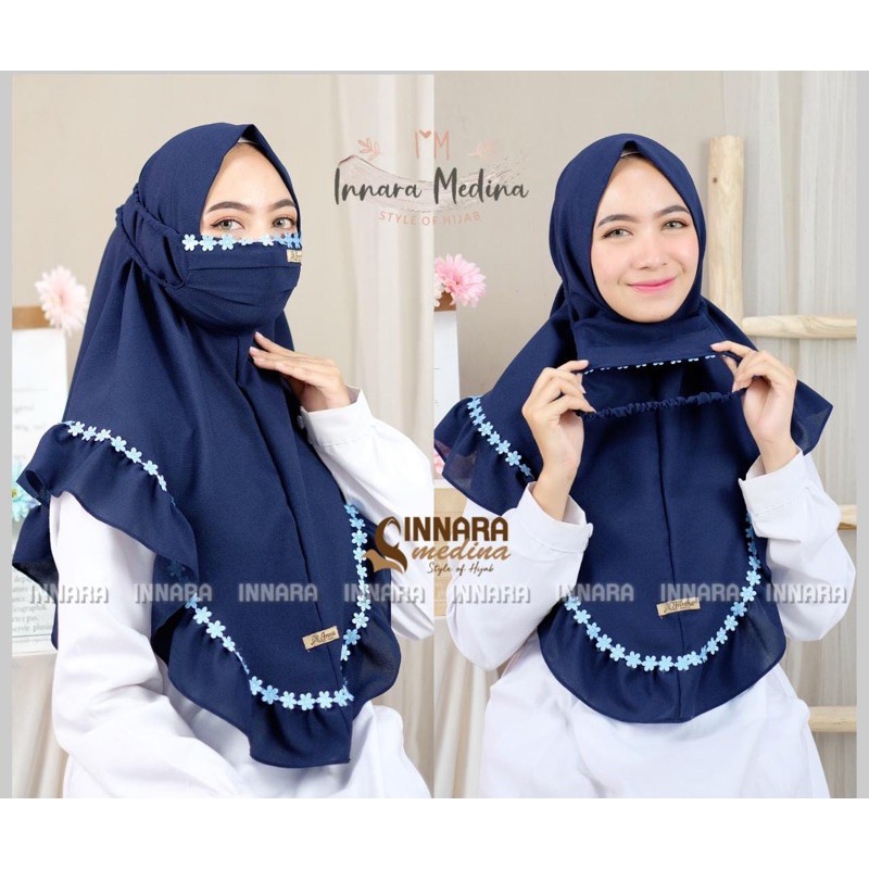 INNARA | khimar Nadira Flowsy set masker