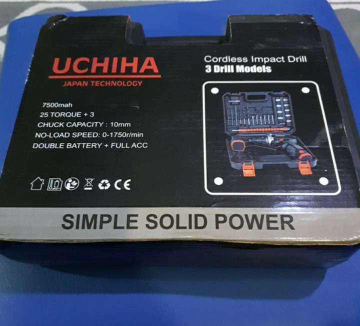 20vf Uchiha Mesin Bor Baterai Drill Cordless Tembok Besi Kayu