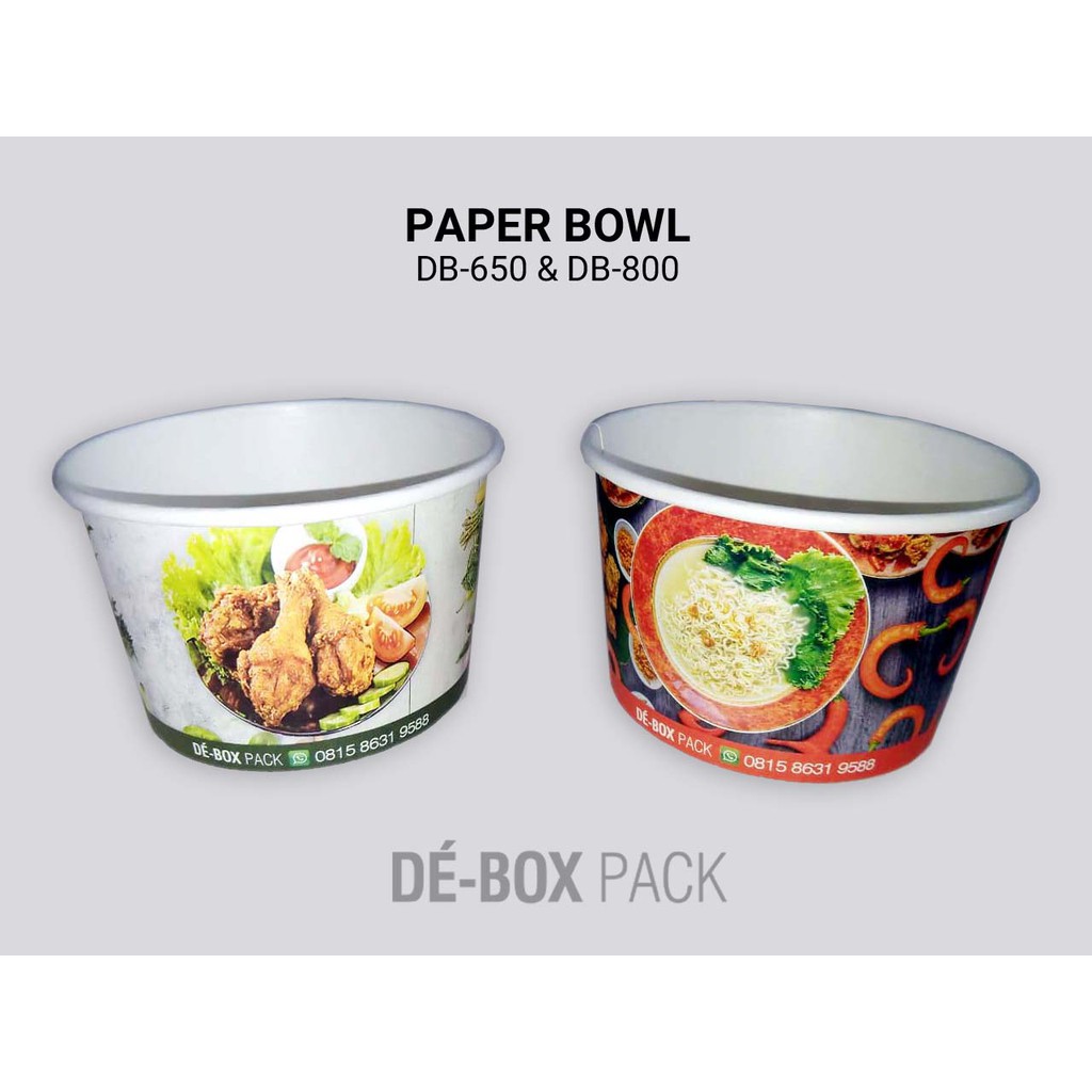TERMURAH PAPER BOWL CETAK CUSTOM DESIGN UKURAN 650ML BERKUALITAS