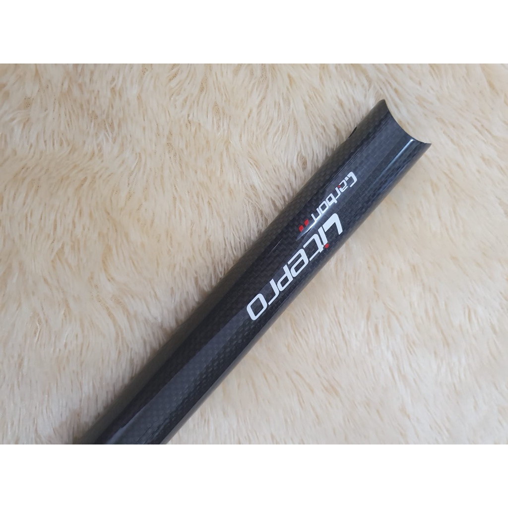 Seatpost Litepro Carbon Bright Black 33.9 x 580 mm Hitam Mengkilap Glossy Original Tiang Sadel Seped