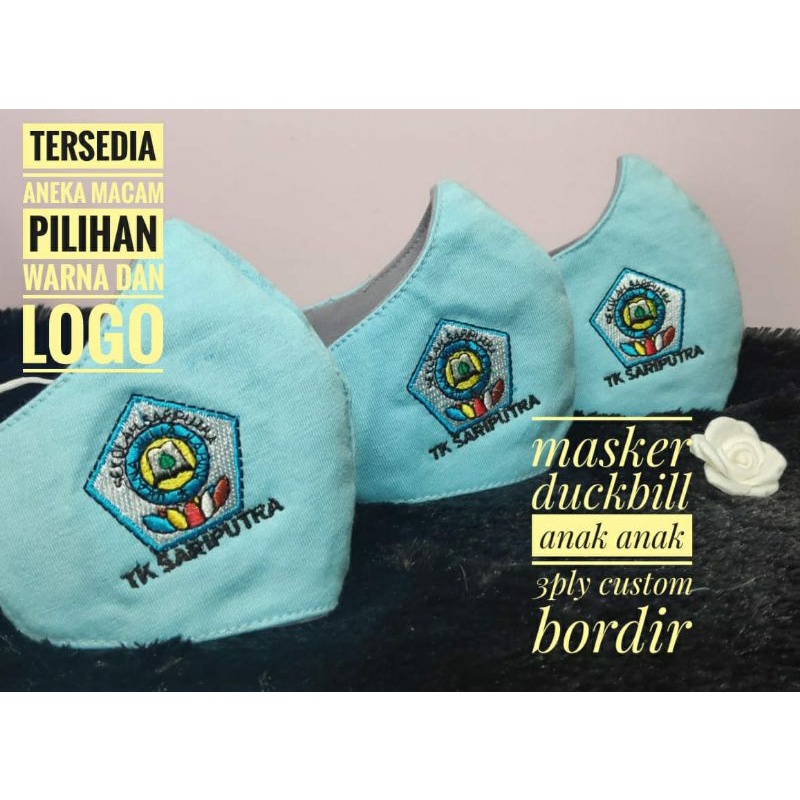 Masker anak Taman Kanak Kanak bordir