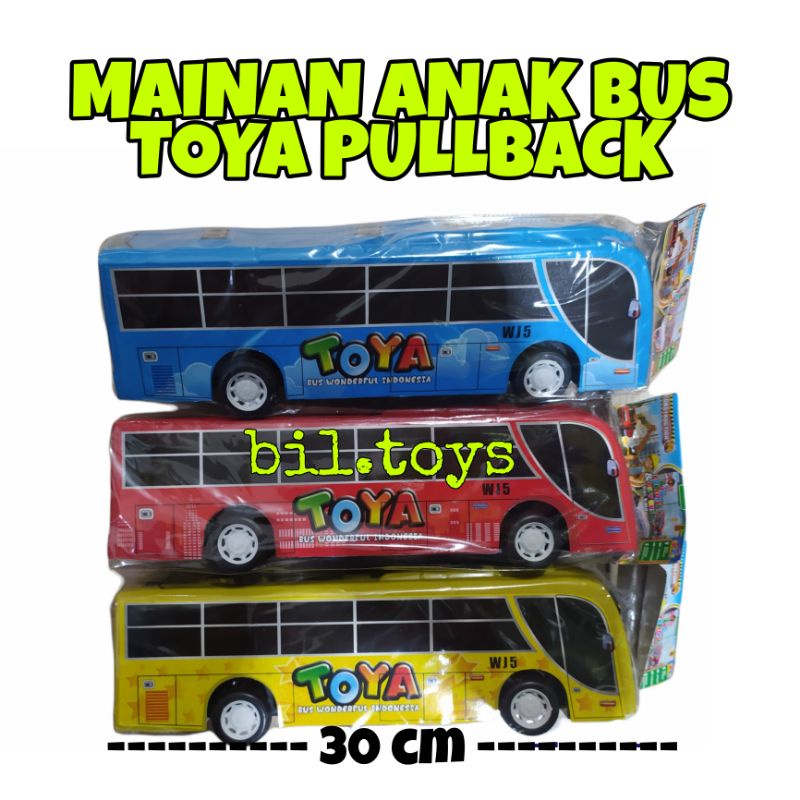 WJS 159 mainan anak edukasi bus toya ukuran sedang / mobil toya harga satuan pull back