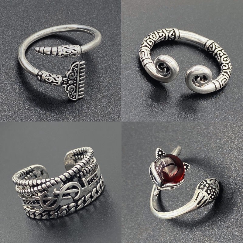 Cincin Net Merah Baru Adjustable Perempuan Kepribadian Sederhana Pacar Index Cincin Jari Pasangan Ci