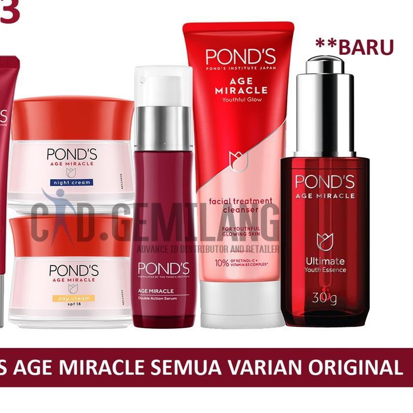 PONDS AGE MIRACLE DAY NIGHT CREAM 50GRAM POND'S 50G ESSENCE WHIP SERUM FOAM EYE CREAM PONDS