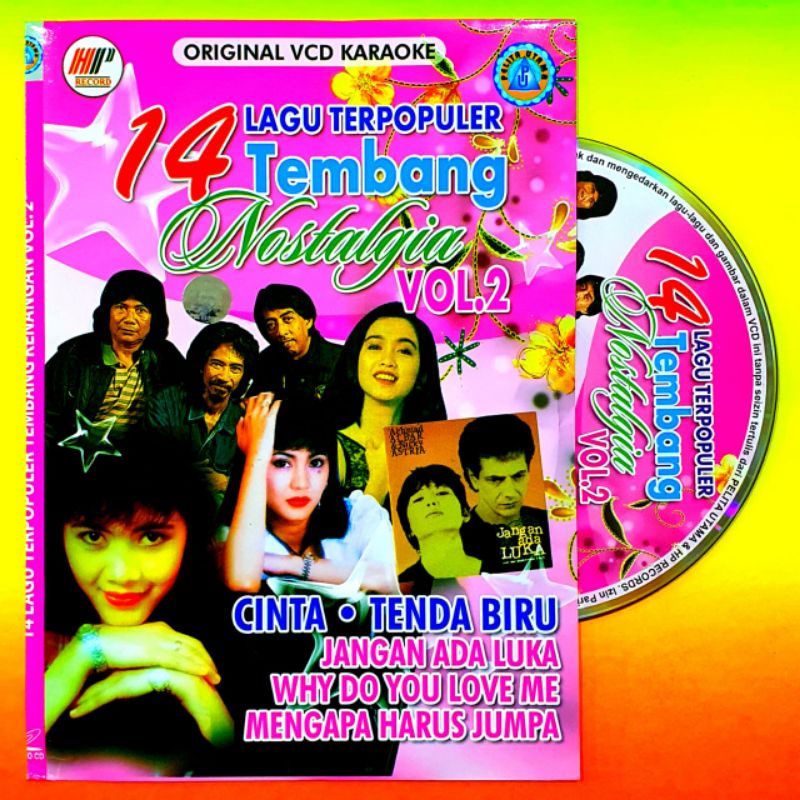 KASET VCD VIDIO MUSIK ORIGINAL 14 LAGU TERPOPULER TEMBANG NOSTALGIA TERBAIK - KUALITAS GAMBAR JERNIH