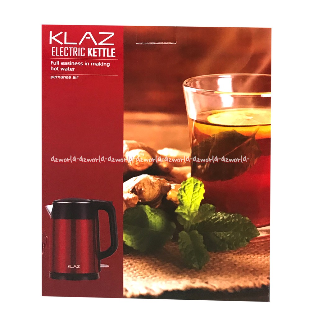 Klaz Water Kettle Teko Listrik Teko Pemanas Air Double Wall 1.7 Liter Daya 800 Watt