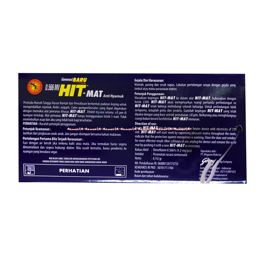 HIT Mat Refill Anti nyamuk Obat nyamuk Electri Mat Hit-Matt isi 18 Free 6mat Hit Matt Listrik