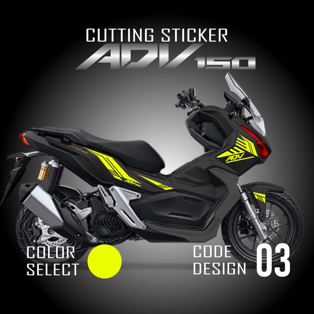 Striping ADV 150 - Cutting Sticker Stiker Lis Timbul Variasi Motor Honda ADV150 Warna Gold Emas Holo