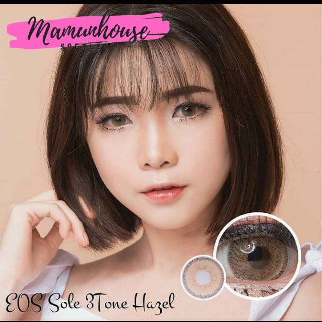 ORIGINAL EOS Sole 3T 3 Tones Soft Lens White Ivory Gray Grey Whitegray Hazel Brown Blue Green Violet