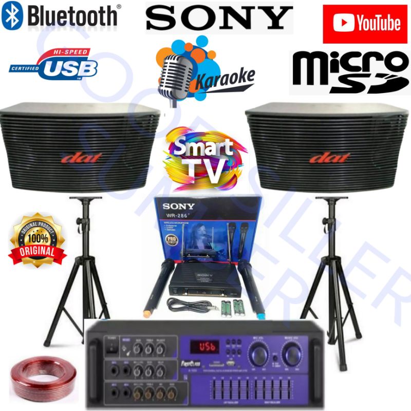 AGEN PAKET SOUND KARAOKE DAT 10 INCH BLUETOOTH 1650
