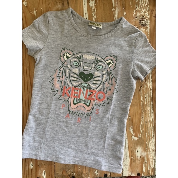 Preloved authentic kenzo kids tshirt grey tiger logo size 5y