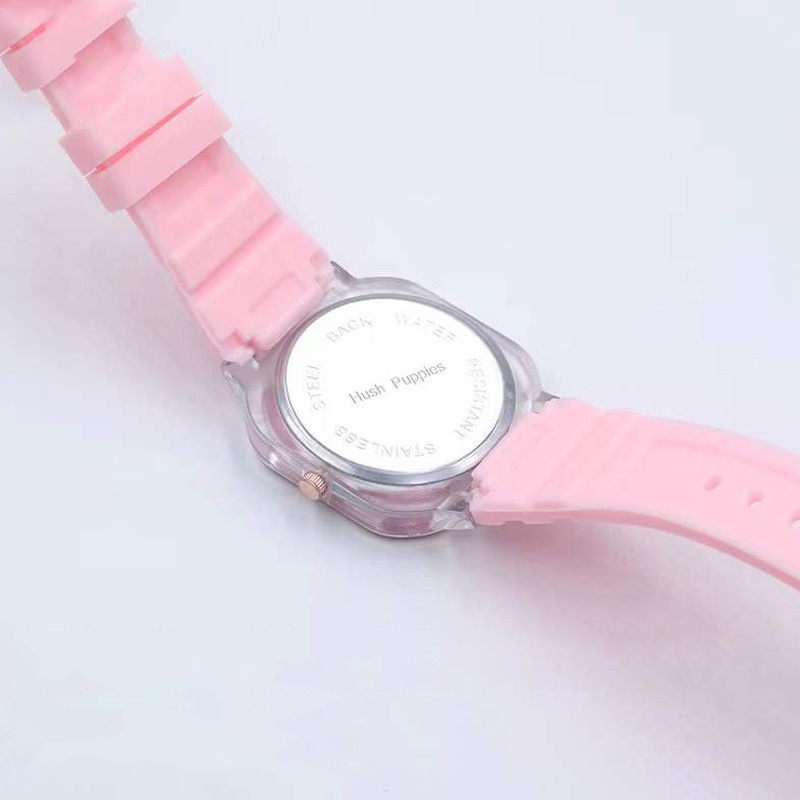 Jam Tangan Wanita Hush Puppies Analog Tali Rubber Casual Fashin Dial Kotak Korean Import