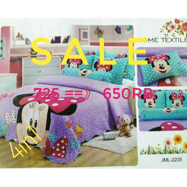Bedcover quilting karakter minnie mouse