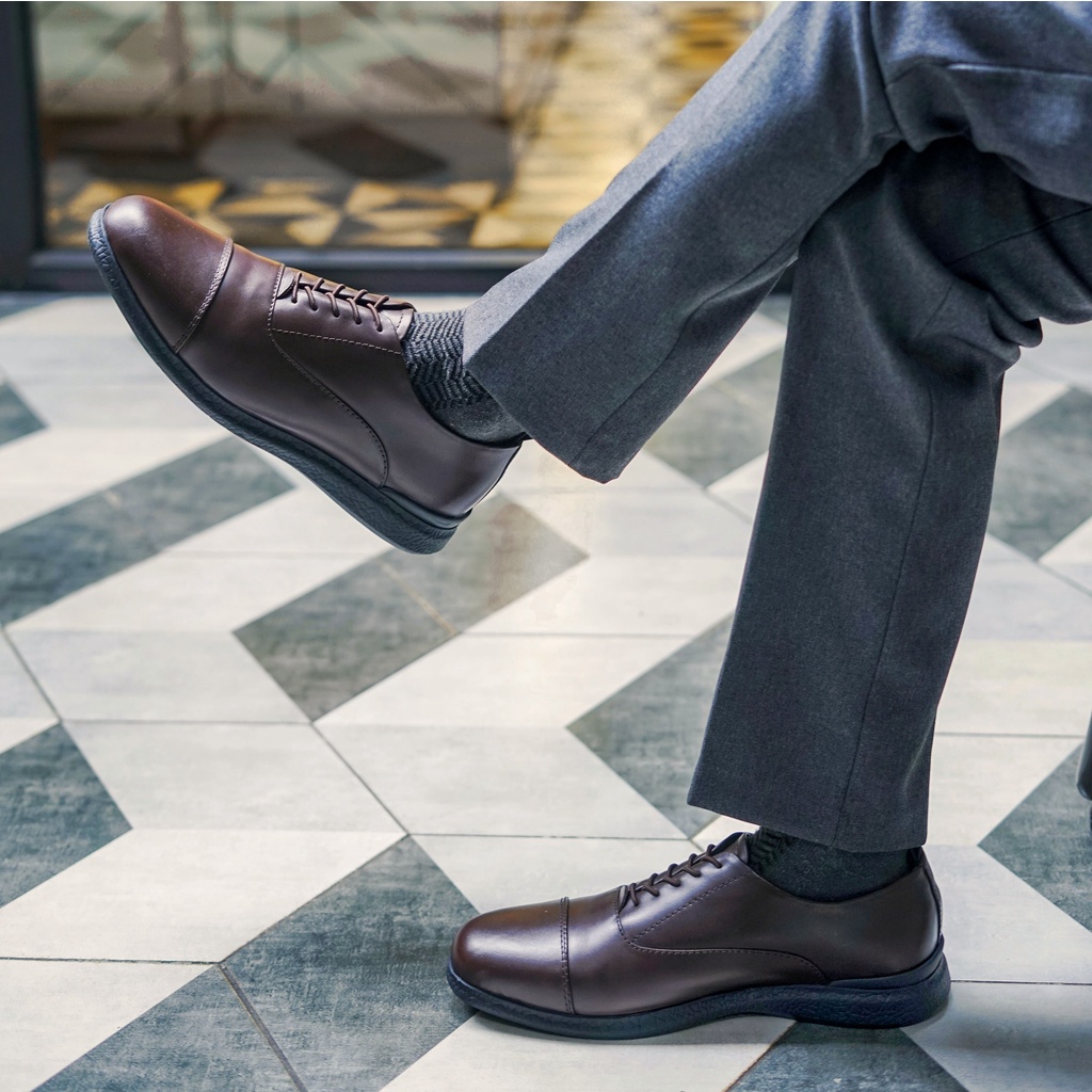 OXFORD 3.0 BROWN (Kulit Asli) - Sepatu Formal Pria Pantofel Pria Kulit Asli Casual Kerja Kantor Kuliah Pantopel Hitam Tali Kasual Original