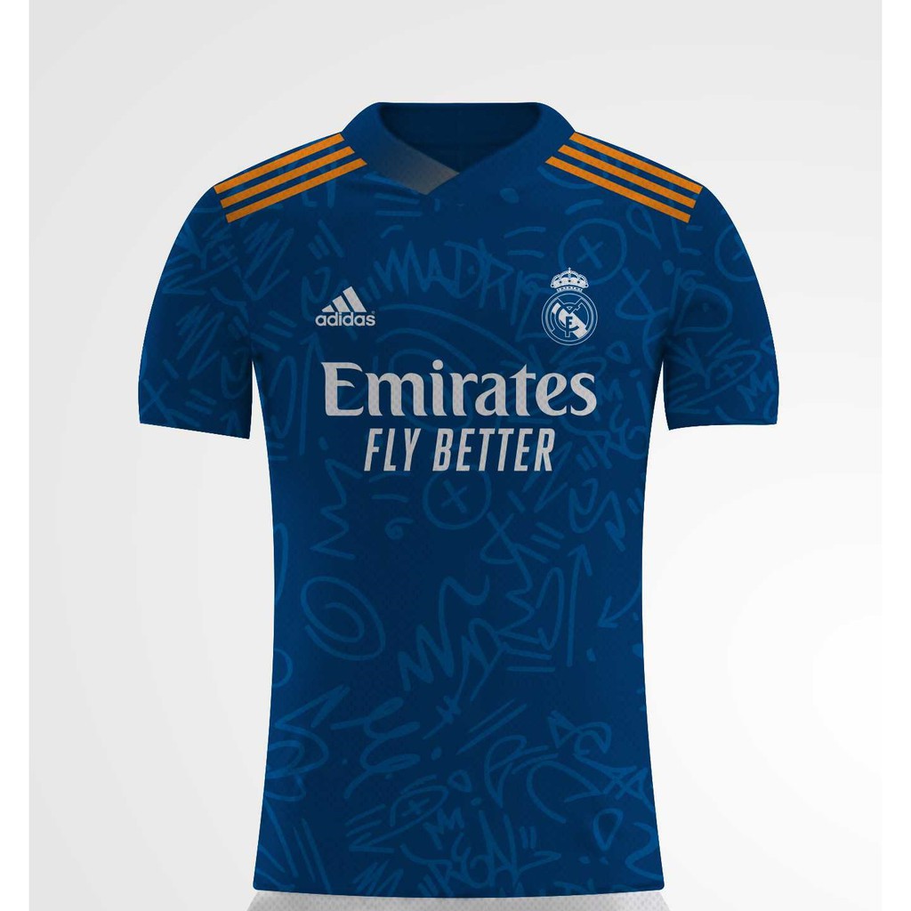 Jual Jersey Real Madrid Away 2021 2022 Biru | Shopee Indonesia