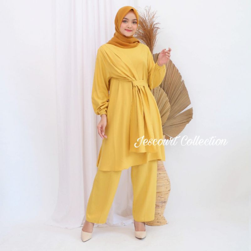 SETELAN 2IN1 SETCEL POLOS PREMIUM/ STELAN WANITA/ STANDAR JUMBO XXL