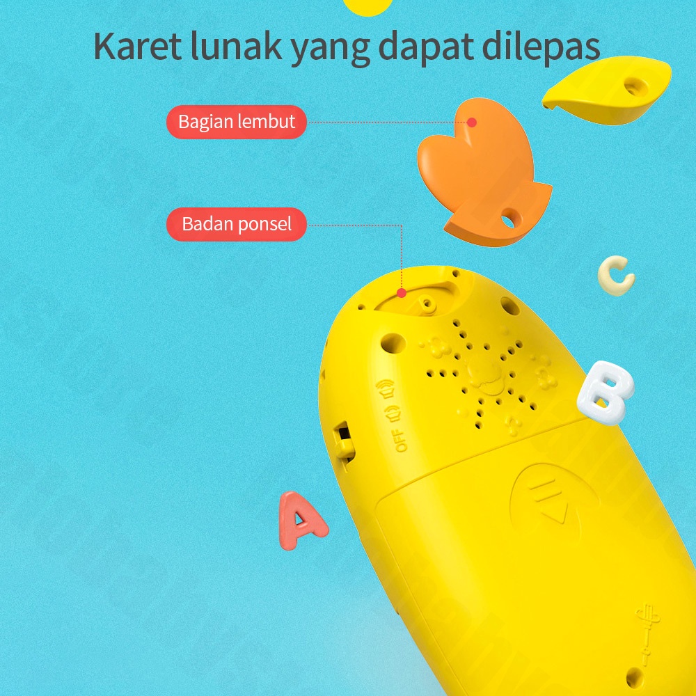 Halobaby Mainan Handphone Bayi Mainan Ponsel Bayi Telepon Pendidikan Awal Dengan Lampu Musik Silikon Bentuk Wortel