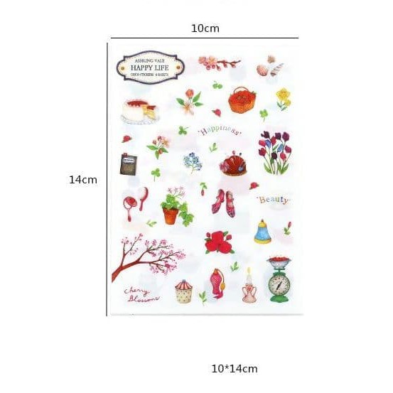 ASHLING VALE Diary Deco Stickers - Hapy Live (6pcs)