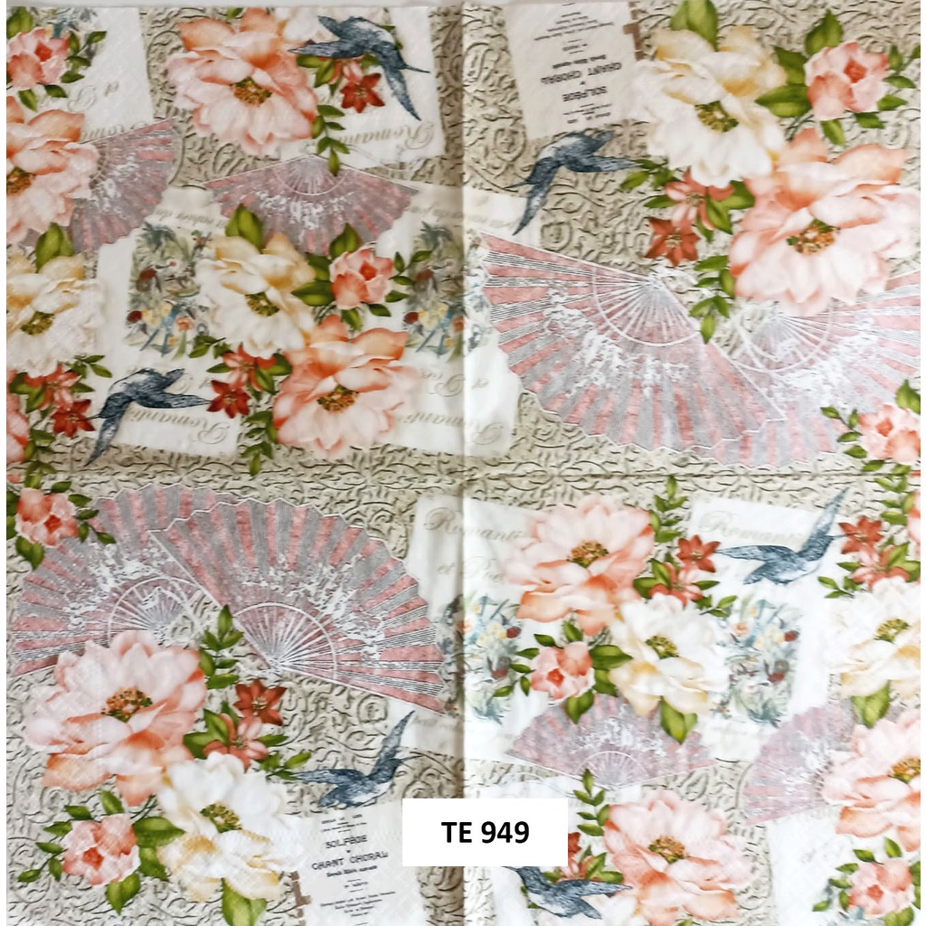 Tisu  Napkin Kerajinan  Decoupage Eropah 33X33 CM TE 949 TTS