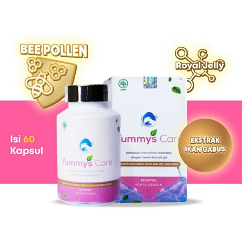 YUMMYS CARE Kapsul ekstrak ikan gabus dengan Royal Jelly dan Bee Pollen isi 60 kapsul