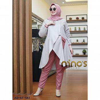 Baju Muslim Stelan Celana panjang Wanita Kupu Set