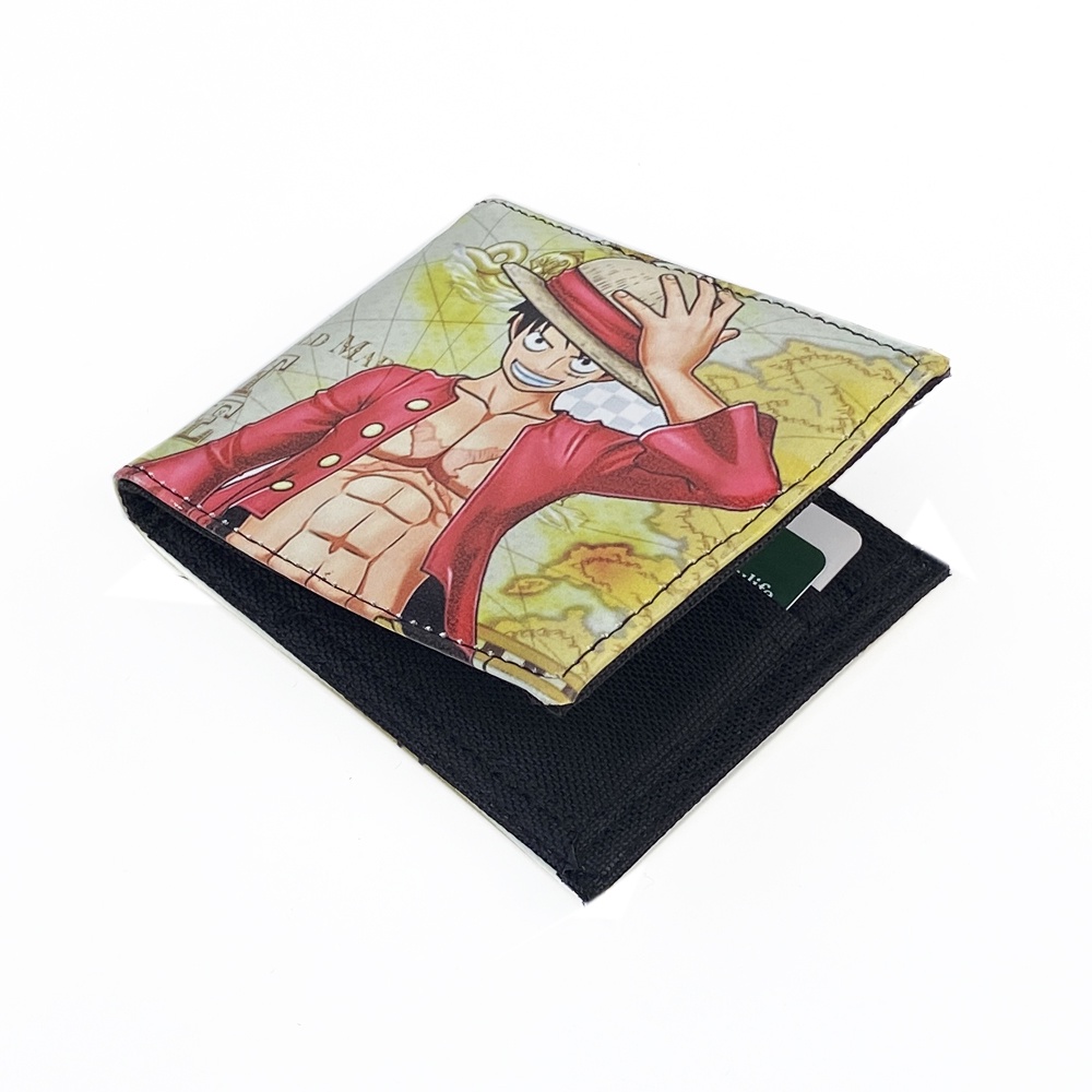 Promo 10 hari !! Dompet Anak Laki Laki Karakter One Piece Luffy LF-902 Dompet Pria Pendek Lipat Dua Dompet Uang Dompet Gambar Manusia Karet + Bonus Box