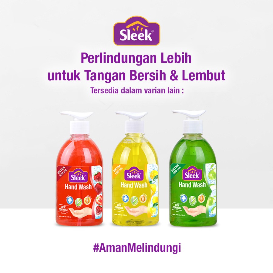 BPOM SLEEK HAND WASH ANTI BACTERIAL ISI 500ML (BOTOL) / SABUN CUCI TANGAN SLEEK / SYE